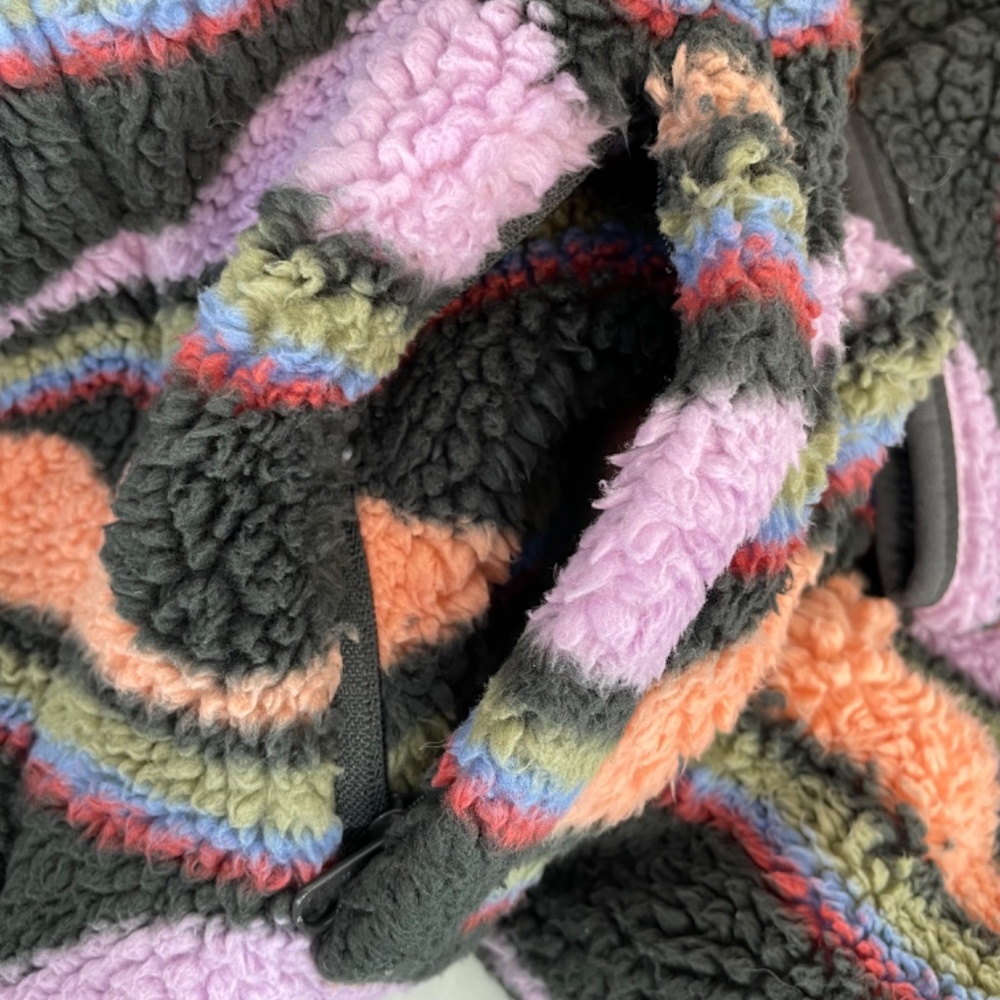 Billabong Pullover Half Snap Sherpa Jacket Multicoloured Women’s Size Large - Picture 5 of 14